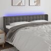 vidaXL LED Kopfteil Grau 163x16x78/88 cm Kunstleder