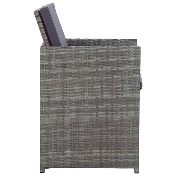 vidaXL 5-tlg. Garten-Essgruppe Poly Rattan Akazie Massivholz Anthrazit