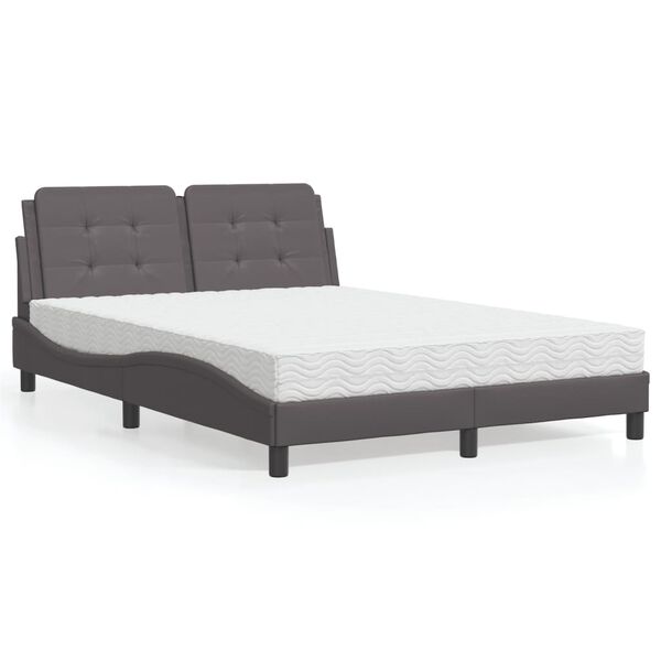 vidaXL Bettgestell ohne Matratze "Zadar" Grau 140x190 cm Kunstleder