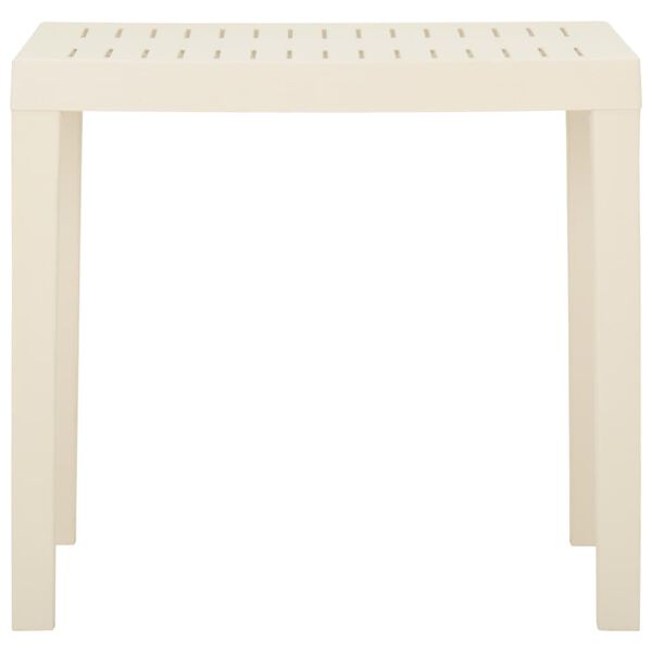 vidaXL Gartentisch Wei&szlig; 79x65x72 cm Kunststoff