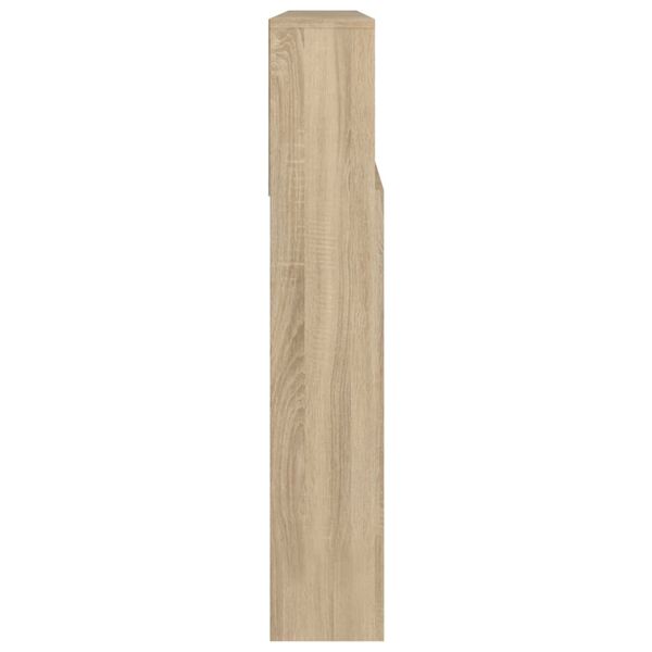 vidaXL Kopfteil mit Ablagen Sonoma-Eiche 220x19x103,5 cm