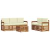 vidaXL Outdoor-Sofagarnitur 6 Stk. Natur und Creme Massivholz Akazie