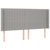 vidaXL Boxspringbett mit Matratze & LED Hellgrau 200x200 cm Stoff