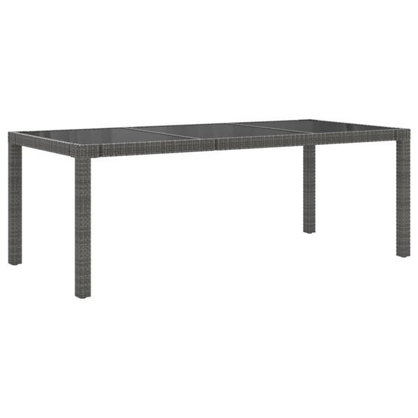 vidaXL 7-tlg. Garten-Essgruppe mit Auflagen Poly Rattan Schwarz & Grau