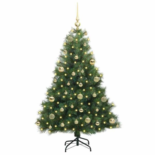 vidaXL K&uuml;nstlicher Weihnachtsbaum mit 150 LEDs Gr&uuml;n 120 cm PE und PVC