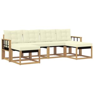 vidaXL Outdoor-Sofagarnitur 6 Stk. Wei&szlig; und Creme