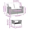 vidaXL Gartensofa 2-Sitzer mit Kissen & Tisch Grau Poly Rattan