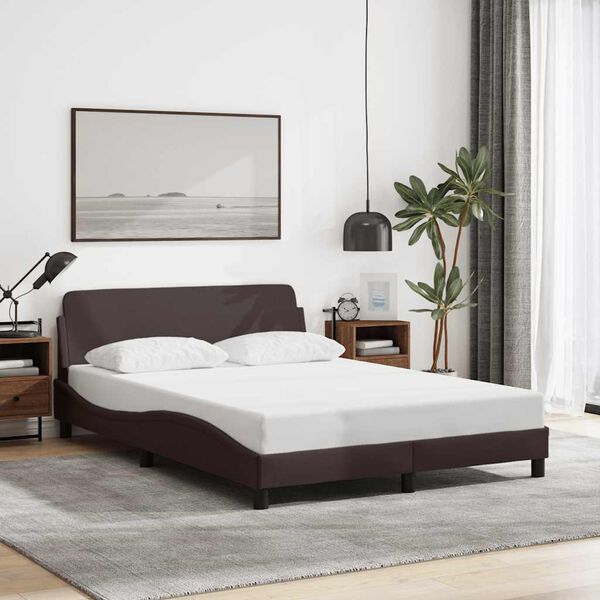 vidaXL Bettgestell "Dover" Dunkelbraun 140x200 cm Stoff