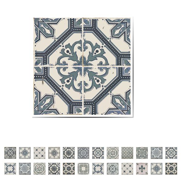 WALPLUS Wandtattoo Azulejo 24 Stk. Vintage Blau 10 x 10cm