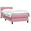 vidaXL Boxspringbett mit Matratze Rosa 100x220 cm Samt