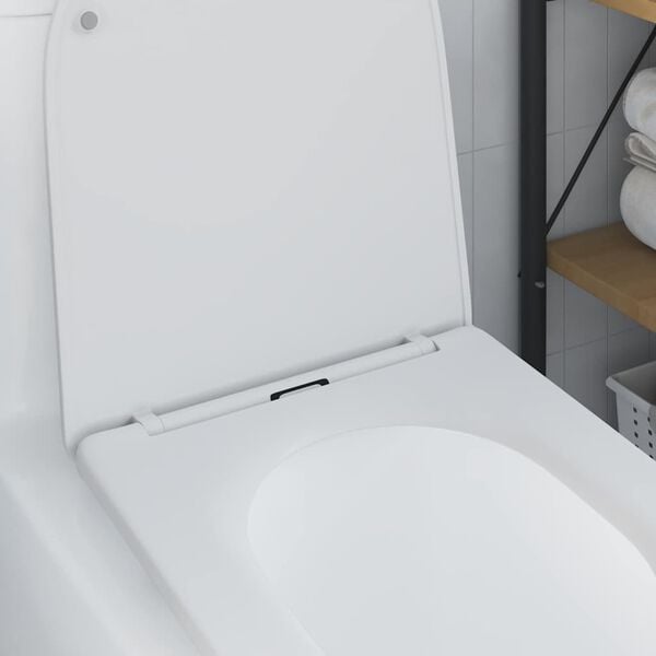 vidaXL Toilettensitz Weiß 44 x 36,4 x 3,4 cm Duroplast