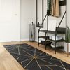 vidaXL Teppich Waschbar Schwarz und Golden 80x300 cm