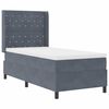 vidaXL Boxspringbett mit Matratze mit LED Dunkelgrau 90 x 190 cm Samt