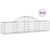 vidaXL Gabionen mit Hochbogen 14 Stk. 200x30x40/60 cm Verzinktes Eisen