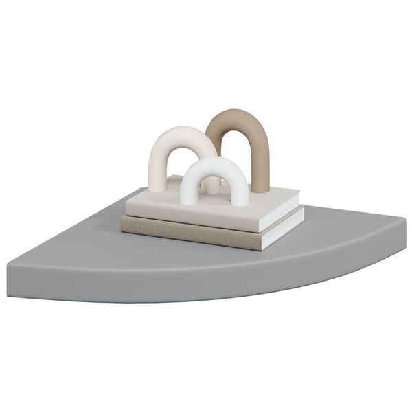 vidaXL Eck-Schweberegal Grau 35x35x3,8 cm MDF