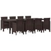 vidaXL Garten Essgruppe 9 pcs Braun Polypropylen