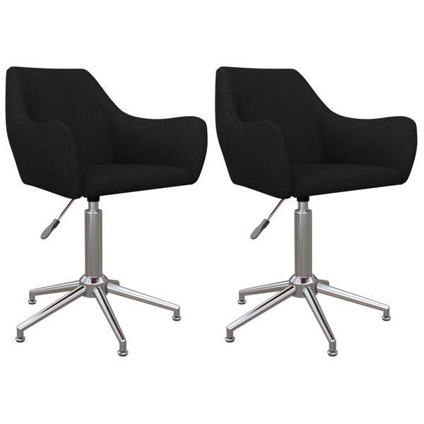 vidaXL Esszimmerst&uuml;hle 2 Stk. Drehbar Schwarz Stoff