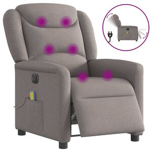 vidaXL Massagesessel Elektrisch Taupe Stoff