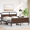 vidaXL Metallbett ohne Matratze Braun Eichen-Optik 160x200 cm