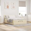 vidaXL Ottomane Bett mit Matratze & LEDs Creme 140x190 cm Stoff