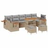 vidaXL Gartensofa-set 10 pcs Beige Poly-Rattan