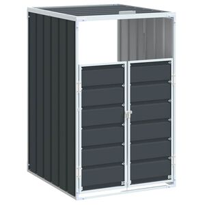 vidaXL M&uuml;lltonnenbox f&uuml;r 1 Tonne Anthrazit 72x81x115 cm Stahl