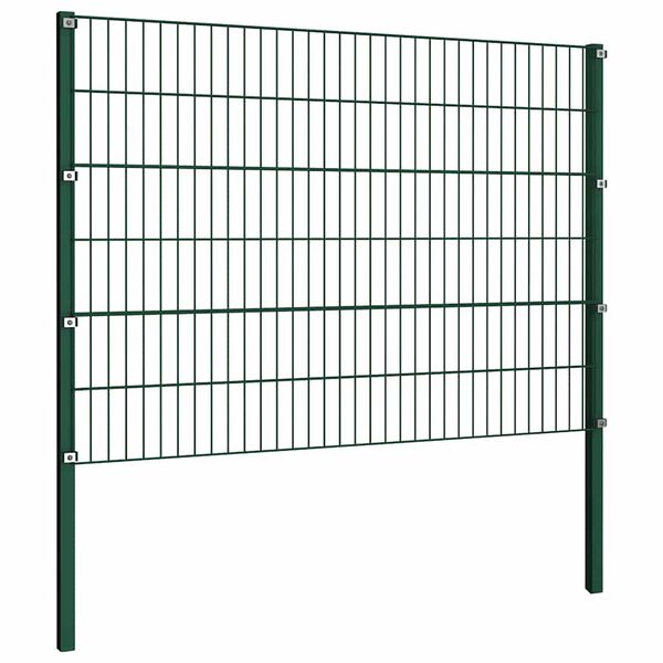 vidaXL Zaunelement mit Pfosten Eisen 176,5 x 120 cm Gr&uuml;n
