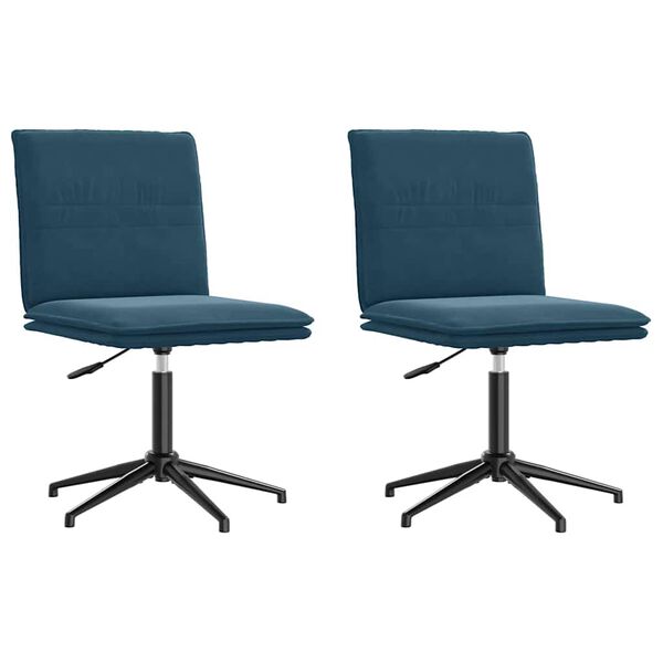 vidaXL Esszimmerst&uuml;hle 2 Stk. Blau Samt