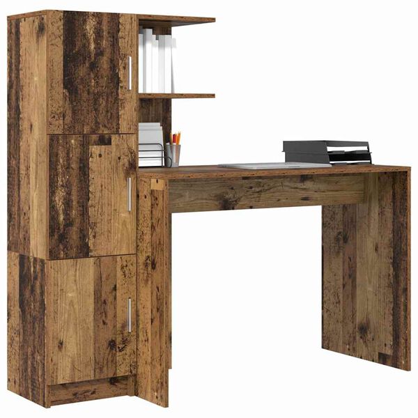 vidaXL Schreibtisch 2 pcs Altholz