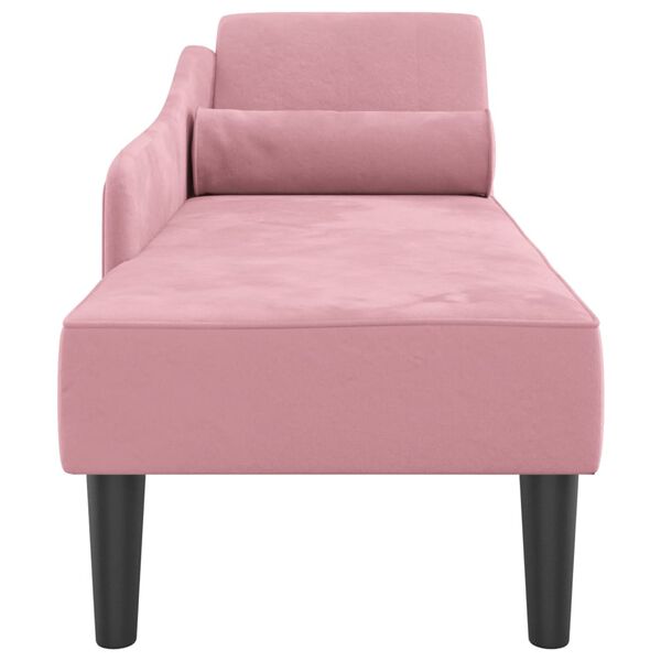 vidaXL Chaiselongue mit Kissen Rosa Samt