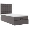 vidaXL Ottoman-Bett mit Matratze & LEDs Grau 90x200 cm Kunstleder