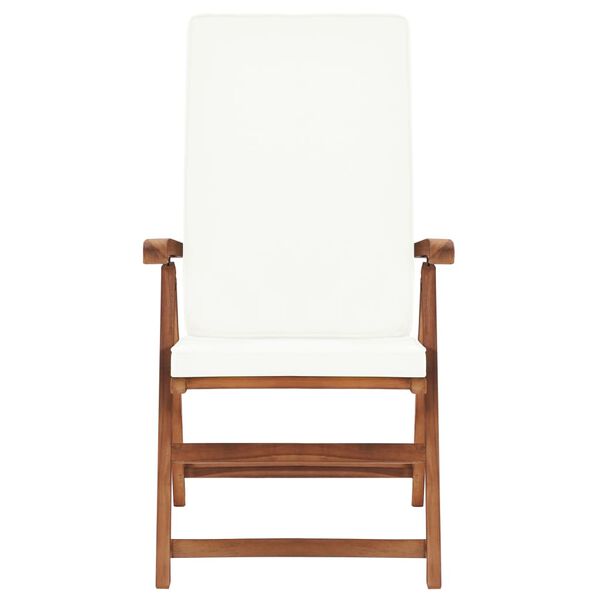 vidaXL Garten-Liegestühle 2 Stk. mit Auflagen Massivholz Teak