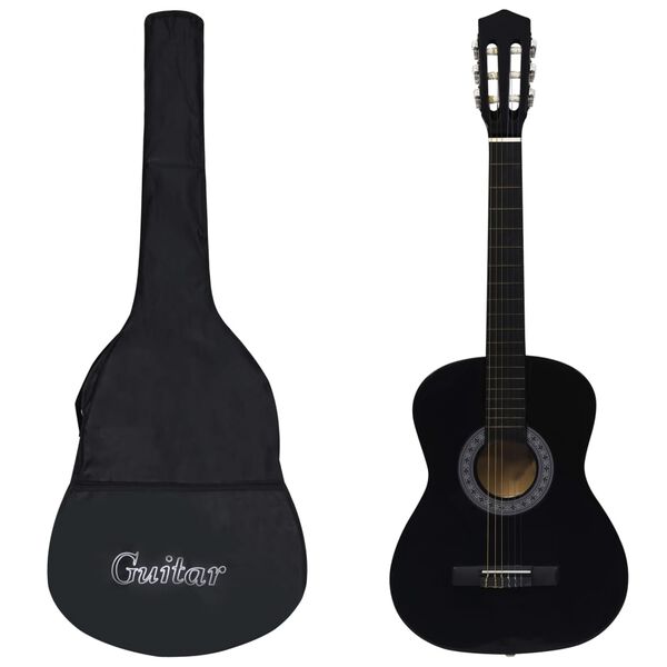 vidaXL Klassikgitarre f&uuml;r Anf&auml;nger mit Tasche Schwarz 3/4 36"