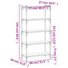 vidaXL B&uuml;cherregal 5 B&ouml;den Grau Sonoma 80x30x154 cm Holzwerkstoff