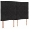 vidaXL LED Kopfteil Schwarz 144 cm Samt