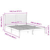 vidaXL Massivholzbett Extra Lang ohne Matratze 140x220 cm