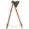 vidaXL Stehlampe Schwarz Mango Massivholz E27