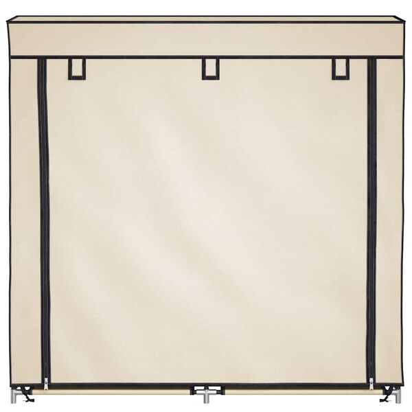 vidaXL Schuhschrank mit Abdeckung Cremewei&szlig; 115 x 28 x 110 cm Stoff