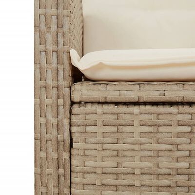 vidaXL 2-tlg. Garten-Essgruppe mit Kissen Beige Poly Rattan