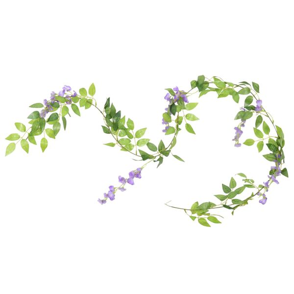 vidaXL Blumengirlanden Blumen 6 Stk. Lila 200 cm