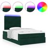 vidaXL Ottoman-Bett mit Matratzen & LEDs Dunkelgr&uuml;n 120x200 cm Samt