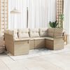 vidaXL Gartensofa-set mit Kissen 6 pcs Beige Poly-Rattan
