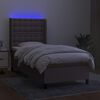 vidaXL Boxspringbett mit Matratze & LED Taupe 80x200 cm Stoff