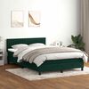 vidaXL Boxspringbett mit Matratze Dunkelgr&uuml;n 160x210 cm Samt