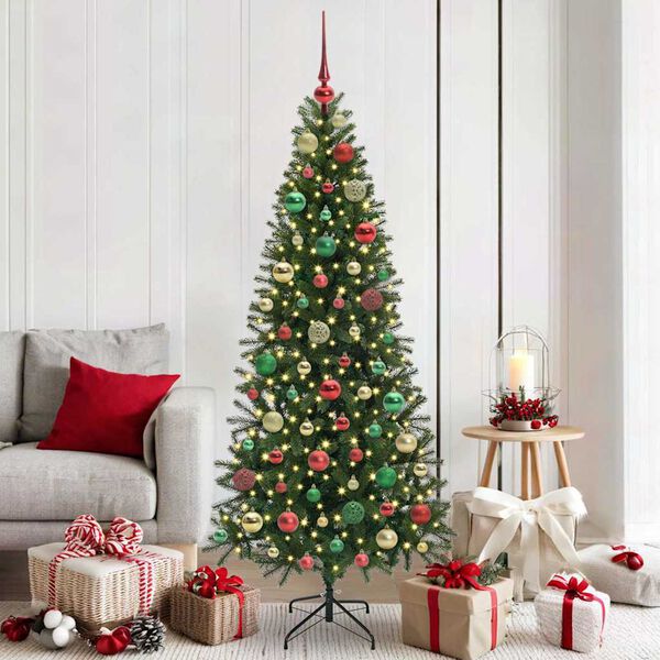 vidaXL Weihnachtskugel-Set mit 300 LEDs 120 pcs Mehrfarbig Kunststoff