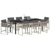 vidaXL Garten Essgruppe 9 pcs Hellgrau Poly-Rattan