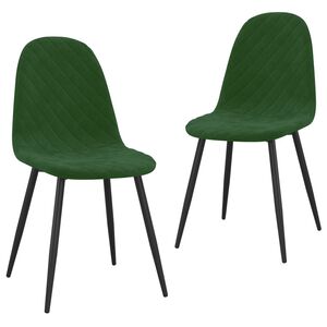 vidaXL Esszimmerst&uuml;hle 2 Stk. Dunkelgr&uuml;n Samt