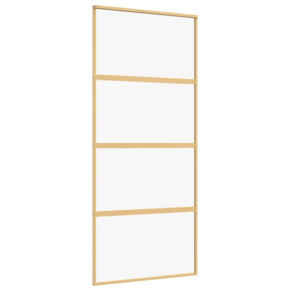 vidaXL Schiebet&uuml;r Golden 90x205 cm ESG-Klarglas und Aluminium