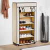 vidaXL Schuhschrank mit Abdeckung Cremewei&szlig; 58 x 28 x 106 cm Stoff