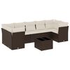 vidaXL 8-tlg. Garten-Sofagarnitur mit Kissen Braun Poly Rattan